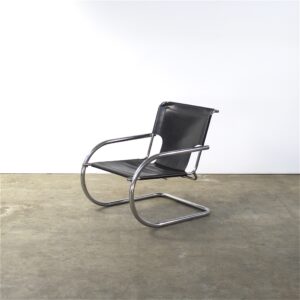 arrben-fauteuil-leather-chrome-easy chair-italy